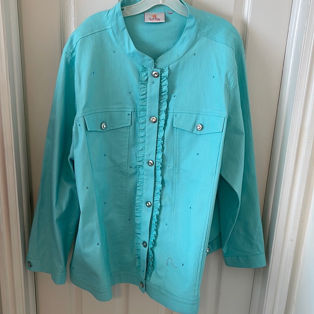 A Turquoise Jacket.